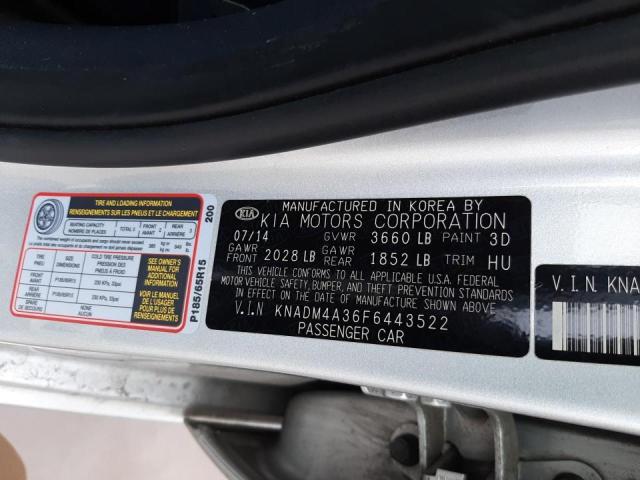 Photo 11 VIN: KNADM4A36F6443522 - KIA RIO LX 