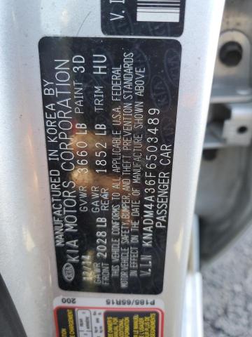 Photo 12 VIN: KNADM4A36F6503489 - KIA RIO LX 