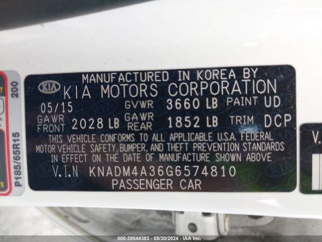 Photo 8 VIN: KNADM4A36G6574810 - KIA RIO 