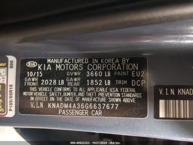 Photo 8 VIN: KNADM4A36G6637677 - KIA RIO 