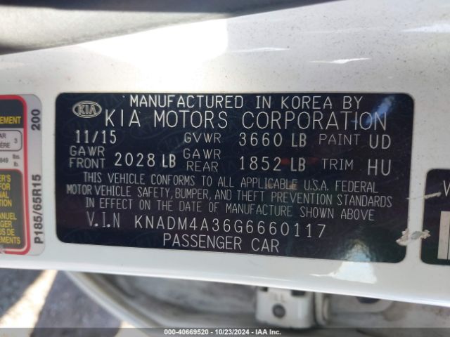 Photo 8 VIN: KNADM4A36G6660117 - KIA RIO 