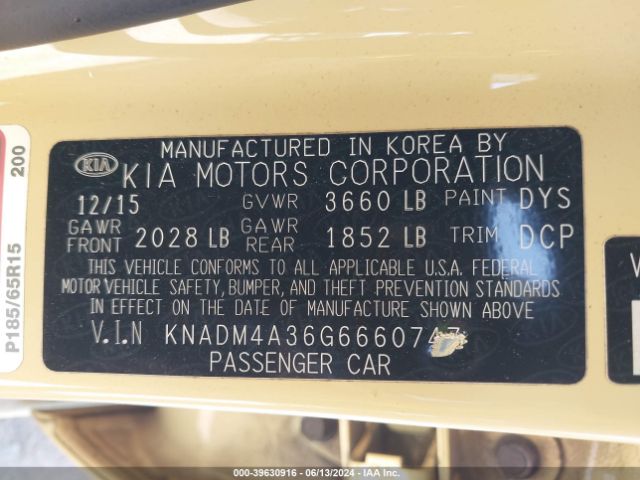 Photo 8 VIN: KNADM4A36G6660747 - KIA RIO 