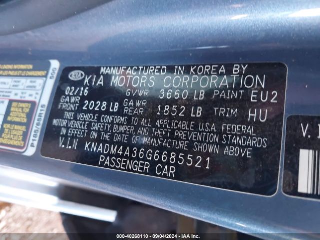 Photo 8 VIN: KNADM4A36G6685521 - KIA RIO 