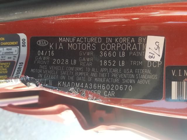 Photo 9 VIN: KNADM4A36H6020670 - KIA RIO LX 