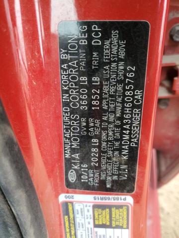 Photo 11 VIN: KNADM4A36H6085762 - KIA RIO LX 