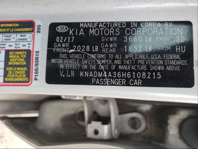 Photo 9 VIN: KNADM4A36H6108215 - KIA RIO LX 