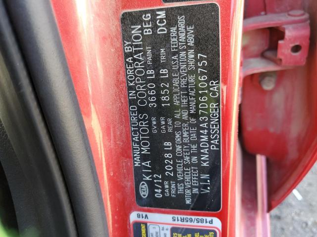 Photo 9 VIN: KNADM4A37D6106757 - KIA RIO LX 