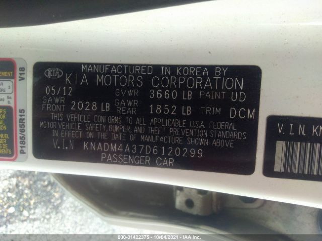 Photo 8 VIN: KNADM4A37D6120299 - KIA RIO 