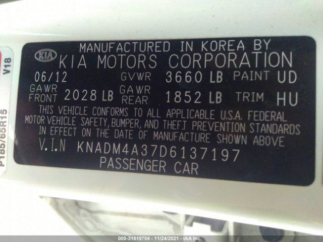 Photo 8 VIN: KNADM4A37D6137197 - KIA RIO 