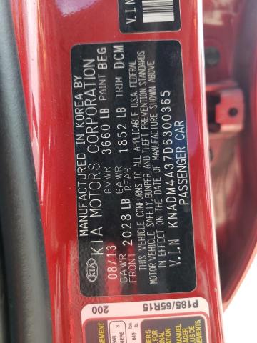 Photo 9 VIN: KNADM4A37D6300365 - KIA RIO LX 