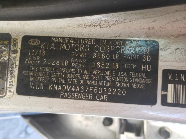 Photo 9 VIN: KNADM4A37E6332220 - KIA RIO LX 