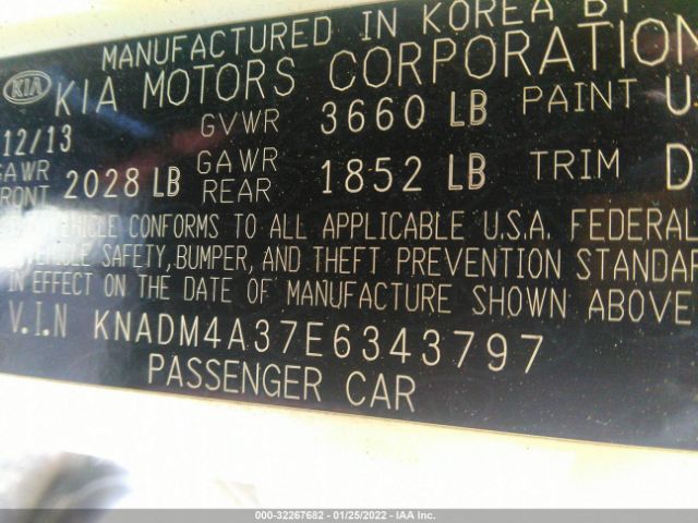 Photo 8 VIN: KNADM4A37E6343797 - KIA RIO 