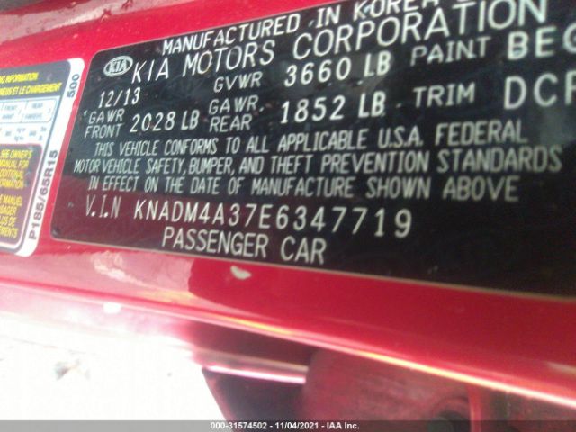 Photo 8 VIN: KNADM4A37E6347719 - KIA RIO 