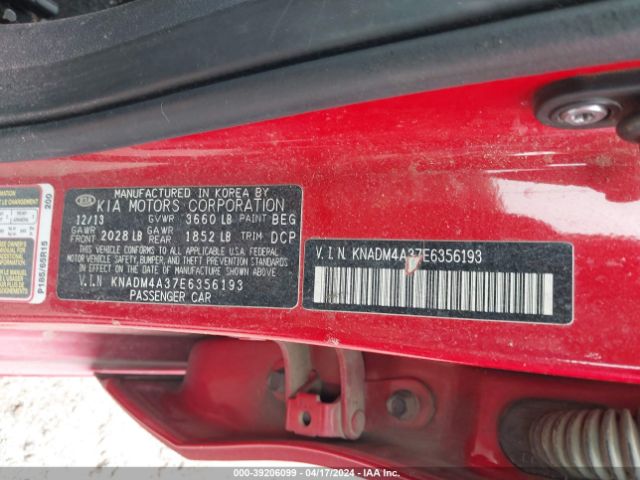 Photo 8 VIN: KNADM4A37E6356193 - KIA RIO 