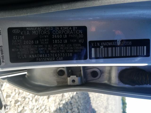 Photo 9 VIN: KNADM4A37E6373138 - KIA RIO LX 