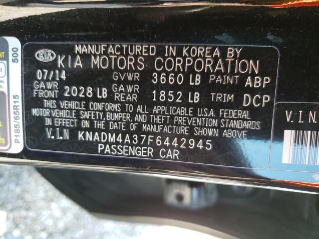 Photo 9 VIN: KNADM4A37F6442945 - KIA RIO LX 