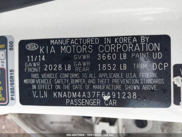 Photo 8 VIN: KNADM4A37F6491238 - KIA RIO 