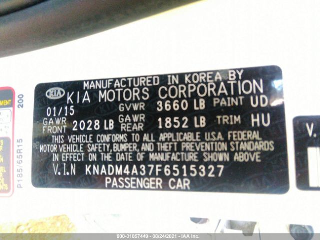 Photo 8 VIN: KNADM4A37F6515327 - KIA RIO 