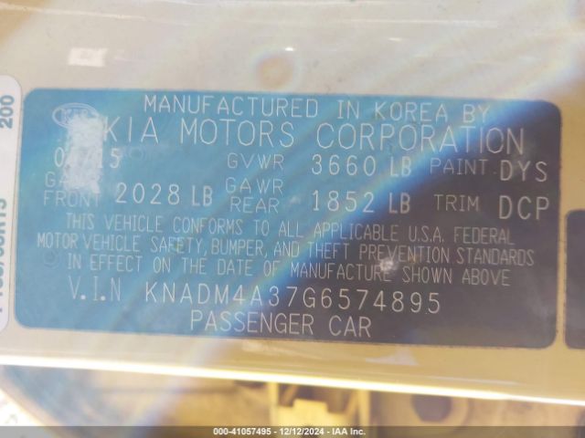 Photo 8 VIN: KNADM4A37G6574895 - KIA RIO 