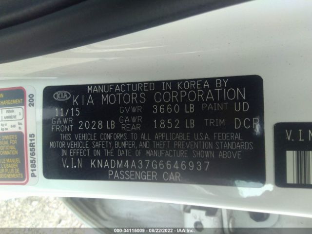 Photo 8 VIN: KNADM4A37G6646937 - KIA RIO 