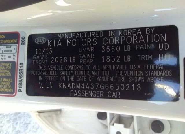 Photo 8 VIN: KNADM4A37G6650213 - KIA RIO 