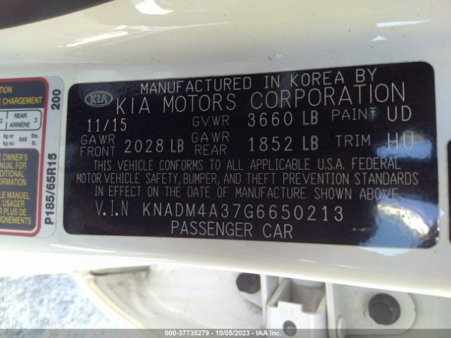 Photo 8 VIN: KNADM4A37G6650213 - KIA RIO 