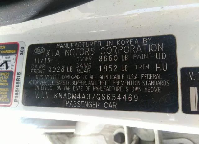 Photo 8 VIN: KNADM4A37G6654469 - KIA RIO 