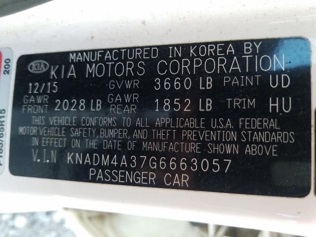 Photo 9 VIN: KNADM4A37G6663057 - KIA RIO LX 