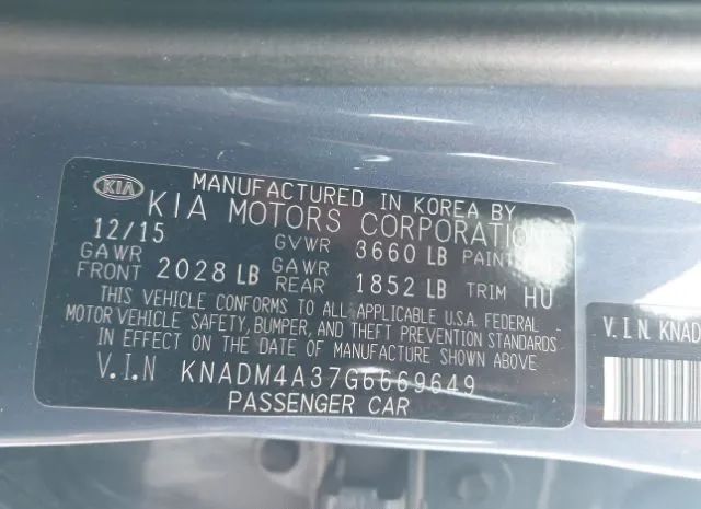 Photo 8 VIN: KNADM4A37G6669649 - KIA RIO 