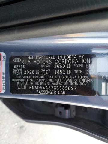 Photo 9 VIN: KNADM4A37G6685897 - KIA RIO LX 