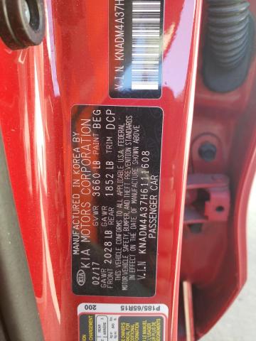 Photo 11 VIN: KNADM4A37H6111608 - KIA RIO LX 