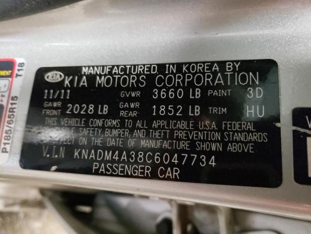 Photo 11 VIN: KNADM4A38C6047734 - KIA RIO LX 