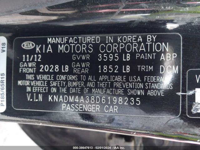 Photo 8 VIN: KNADM4A38D6198235 - KIA RIO 