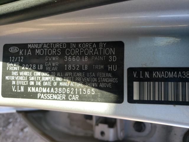 Photo 9 VIN: KNADM4A38D6211565 - KIA RIO LX 