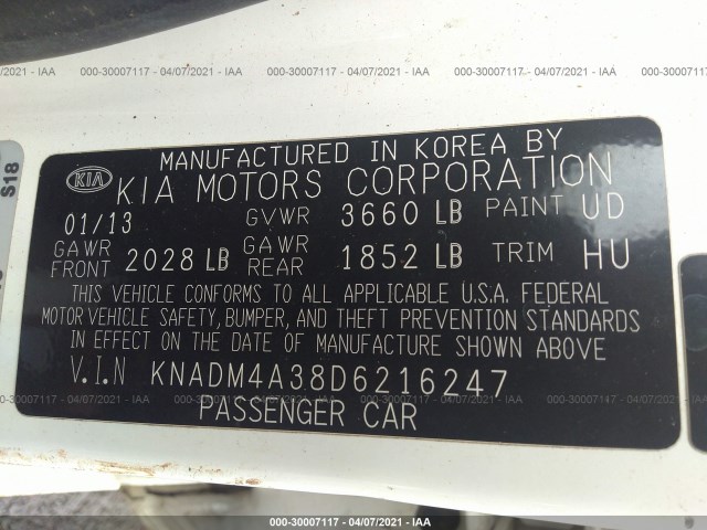 Photo 8 VIN: KNADM4A38D6216247 - KIA RIO 