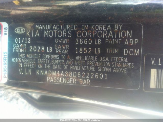 Photo 8 VIN: KNADM4A38D6222601 - KIA RIO 