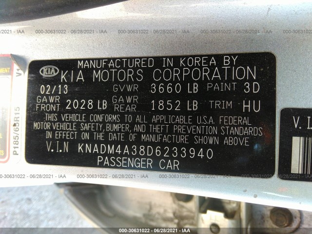 Photo 8 VIN: KNADM4A38D6233940 - KIA RIO 