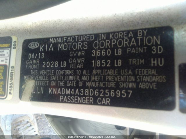 Photo 8 VIN: KNADM4A38D6256957 - KIA RIO 