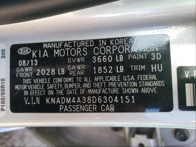 Photo 9 VIN: KNADM4A38D6304151 - KIA RIO LX 