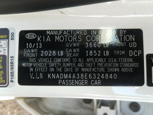 Photo 9 VIN: KNADM4A38E6324840 - KIA RIO LX 