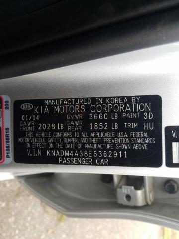 Photo 9 VIN: KNADM4A38E6362911 - KIA RIO LX 