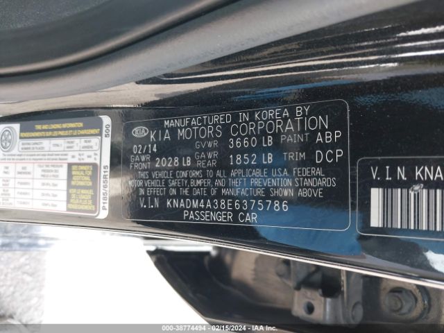 Photo 8 VIN: KNADM4A38E6375786 - KIA RIO 