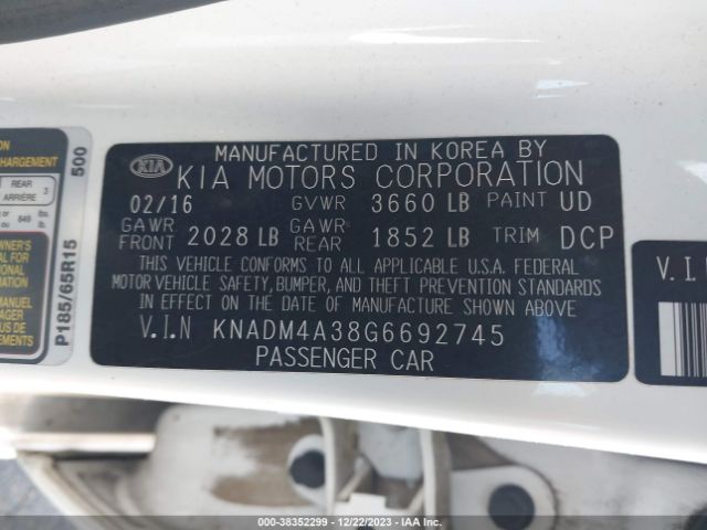 Photo 8 VIN: KNADM4A38G6692745 - KIA RIO 