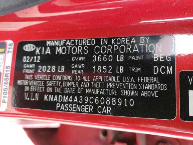 Photo 9 VIN: KNADM4A39C6088910 - KIA RIO LX 