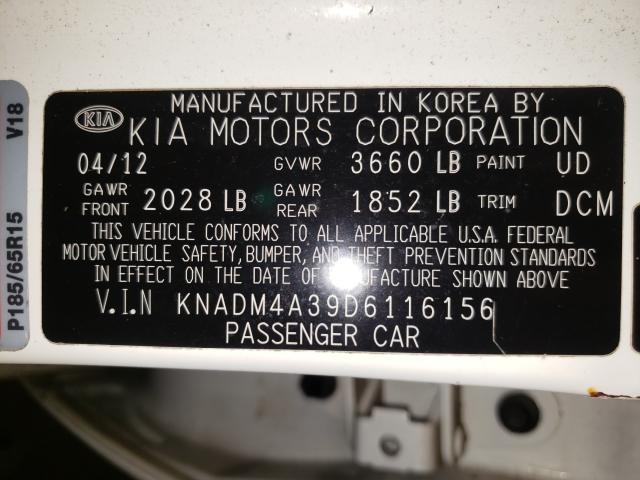 Photo 9 VIN: KNADM4A39D6116156 - KIA RIO LX 