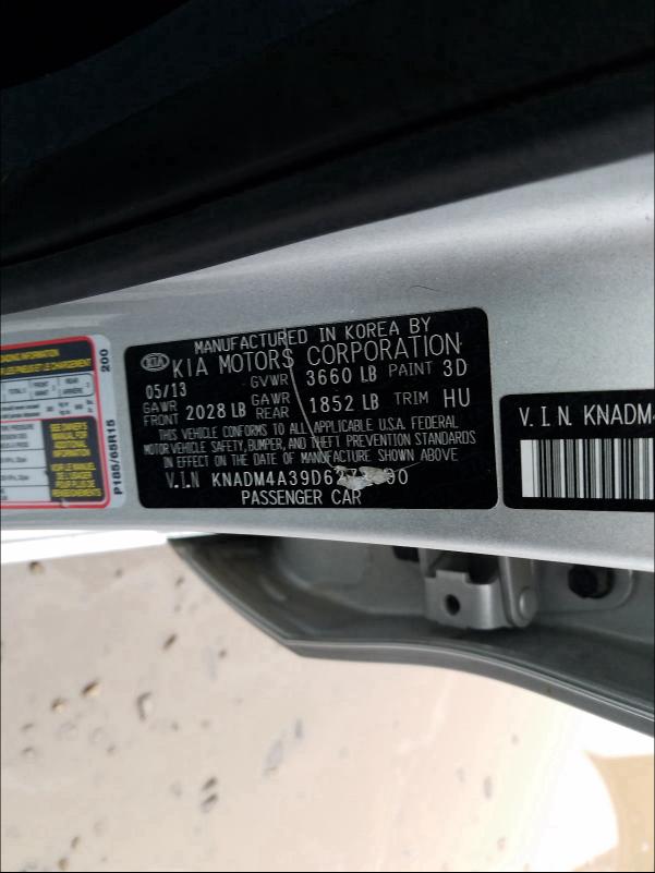 Photo 9 VIN: KNADM4A39D6274500 - KIA RIO LX 