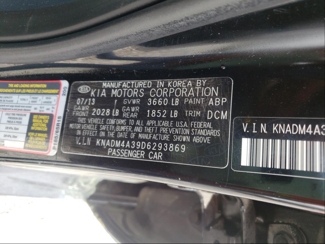 Photo 9 VIN: KNADM4A39D6293869 - KIA RIO 