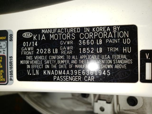 Photo 9 VIN: KNADM4A39E6361945 - KIA RIO LX 