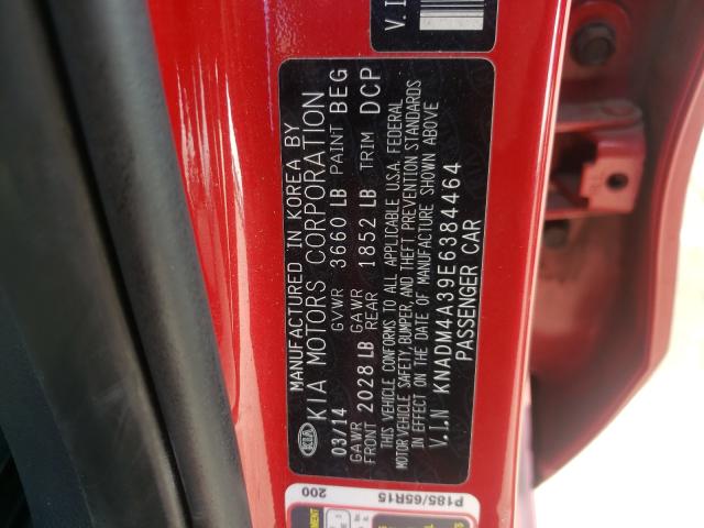 Photo 9 VIN: KNADM4A39E6384464 - KIA RIO LX 