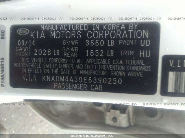 Photo 8 VIN: KNADM4A39E6390250 - KIA RIO 